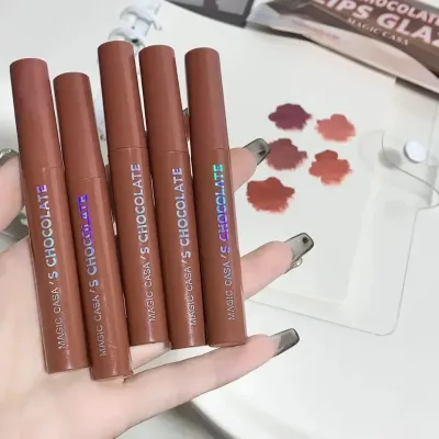 5pcs Matte Velvet Chocolate Lip Glaze Set